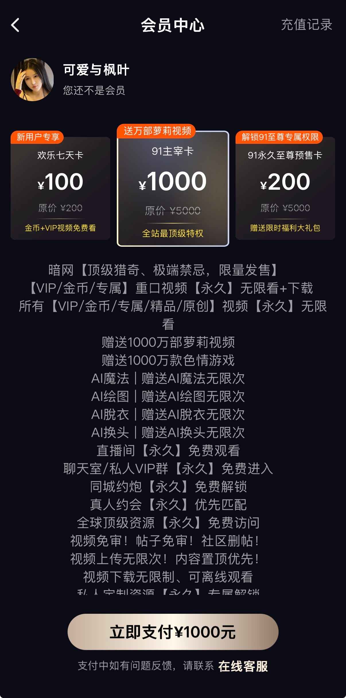 91PORN会员中心VIP特权权益页面